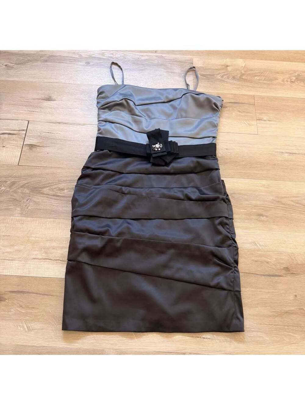 White House Black Market Black and Gray Dress Women's 14